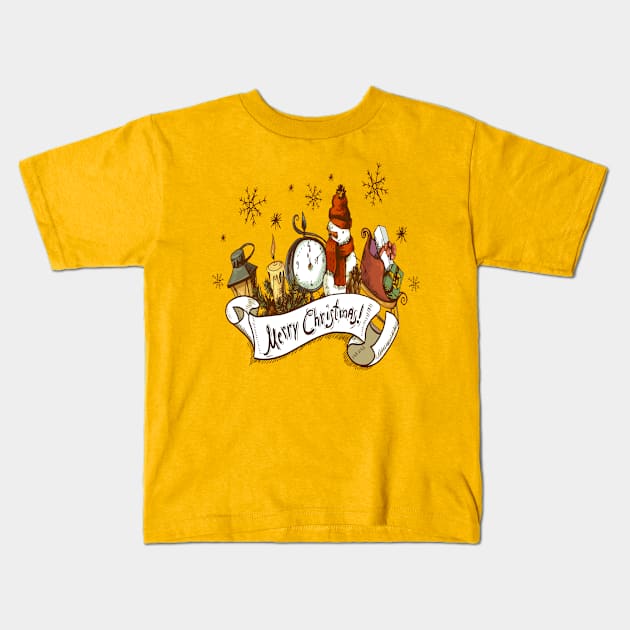 Merry Christmas Kids T-Shirt by MACIBETTA